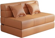 【Tech Cloth】PU Thick Foldable Sofabed/Foldable Sofa/Foldable Mattress/Lazy/Folding/Bed (PU - Orange, 100x192x18cm)
