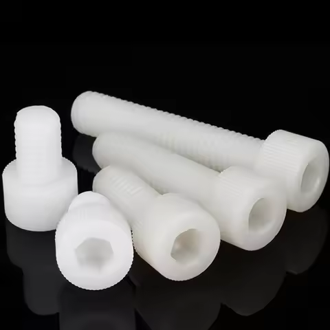 2/5/10/50p M3 M4 M5 M6 M8 M10 M12 White Nylon Plastic Allen Driver Key Hexagon Hex Socket Cap Head B