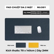 Large Size Double-Sided Pu Leather Mouse Pad and Table Cover 70x140cm - Waterproof - Scratch Resista
