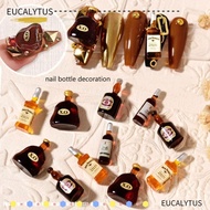 EUTUS 3pcs Manicure Nail Decoration, DIY Nail Mini Nail Art Bottle Ornament, Decorations Nail Charms  Drink Bottle Resin Wine Bottle Jewelry