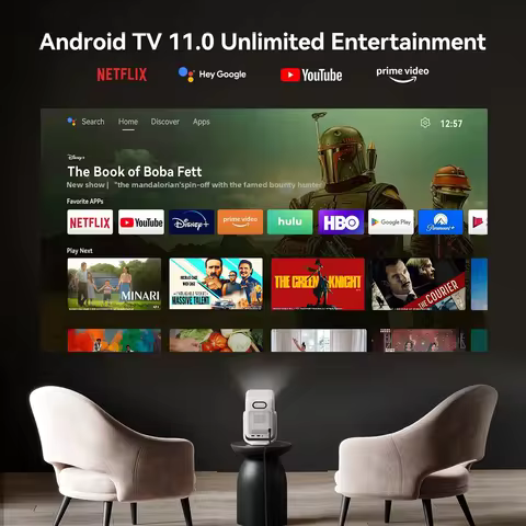 Wanbo T2 Ultra Andorid TV11.0 1080P Projector Support 4K Proyector 500Ansi 120° Rotating Protable Ho