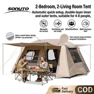 Sonuto Village 13 2-Room Family Tent Large Capacity Glamping Tent for 6-12 Pax Khemah Glamping 2 Bil