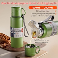 【ALLEN】2000ml large capacity thermos bottle 316 stainless steel 24 hours cold water bottle