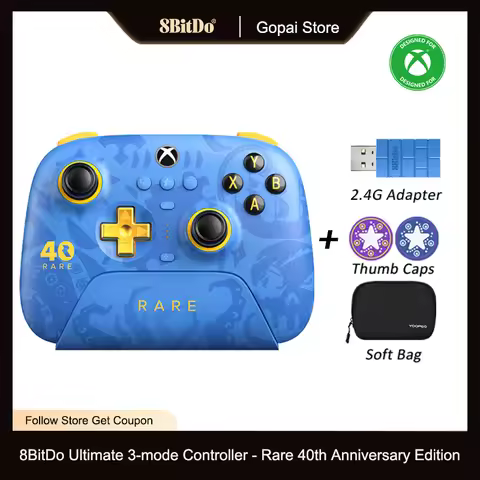 8BitDo Ultimate-3-Mode Controller - Rare 40th Anniversary Edition For Xbox Series X|S & Xbox One, Ap