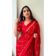 Viscose satin patta saree