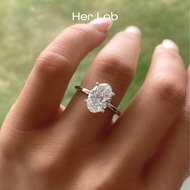 Her Lab Jewelry | Genuine Moissanite Diamond Ring 3ct Original with GRA Report 100% Via Diamond Sele