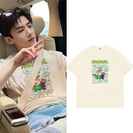 Men's loose short-sleeved t-shirt, printed with Bai Jingting, young top,