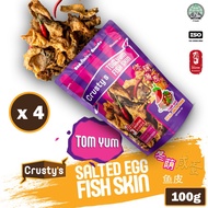 Crusty's Tom Yum Salted Egg Fish Skin (4 X 100g Packets)