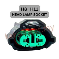 2PIN HEAD LAMP BULB H8 H11  SOCKET CONNECTOR With Wire