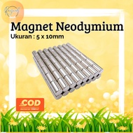 Strong Neodymium Magnet 5x10mm Cylinder dia 5 tbl 10 mm N52 Disc 5x10