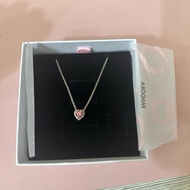 pandora 粉紅之心項鍊