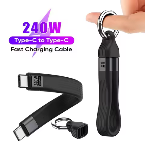 Portable Keychain USB 4 Data Cable PD 240W 5A Type C Fast Charging Cord 40Gbps Data Transfer Thunder