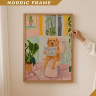 Wall painting, Golden Doodle Lover Poster– Trendy Toilet Wall Art, Colorful dog Print, Funky Aesthet