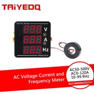 AC1-120A AC 50-500V 10-99.9Hz kỹ thuật số hiển thị điện áp máy đo tần số vôn kế Ampe kế Hertz ch72