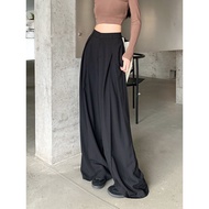 VELIN M-5XL (25-46) Plus Size Women Long Pants Korean High Waist Suit Pants Loose Wide Leg Trousers