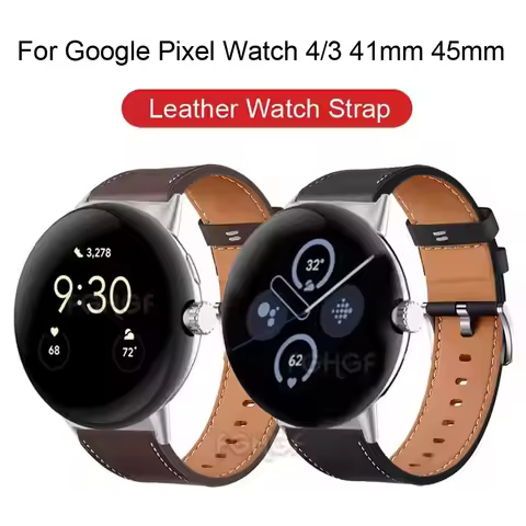 Leather Strap For Google Pixel Watch 4 3 41 45mm Accessory Replace Wristband Bracelet For Google Pix