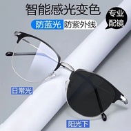 graded eyeglasses for women eo optical eyeglasses eyeglasses with graded lens   transitional anti radiation eyeglasses Color-Changing Myopia Glasses Men's Trendy Domineering Anti-Blue Radiation Flat Sunglasses Driving With Degree