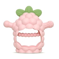 RaZbaby RaZberry Grip Silicone Teether Toy for 3M+ | Drop Resistant Hand Held Teether for Babies and