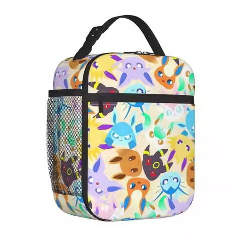 Pokemon Lunch Bag Portable Insulated Lunch Box Women School Print Cooler Bag Fun Oxford Thermal Tote