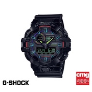CASIO นาฬิกาข้อมือผู้ชาย G-SHOCK YOUTH รุ่น GA-700RGB-1ADR วัสดุเรซิ่น สีดำ