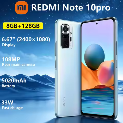New Xiaomi Redmi Note 10pro Trendy Mobile Phone 108MP Main Camera 6.67 inches 5200mAh‌ Battery Cost-