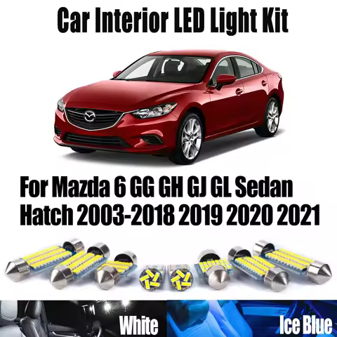 Canbus LED Bulbs Interior Vanity Mirror Reading Map Light Kit For Mazda 6 GG GH GJ GL Sedan Hatch 20