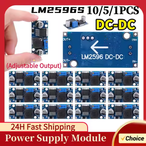 10/5/1pcs LM2596S Converter Step Down Module Power Supply DC-DC Converter Power Supply Step Down Mod