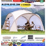 4M*4M 5-12 Person Fully Automatic Tent Camp Auto Outdoor Tent UV Foldable Khemah Auto Tents Camping 