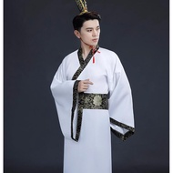 ผู้ชาย ชาวจีน Hanfu Tang เสื้อผ้า รัฐมนตรี เจ้าชาย แสดง คอสเพลย์ สูท เสื้อคลุมยาว ชุดแต่งกาย แขก ชาวจีน ผู้ใหญ่