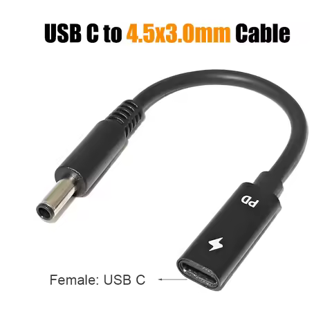 4.5x3.0mm USB C Cable Laptop Power Adapter Cord for Dell Inspiron 11 13 14 17 15 7000 5000 3000 USB 