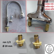 Lavabo faucet foot, 1 water line sink faucet foot, wash faucet foot - thread 1/2 - 20 mm