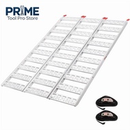 76"x 50" Heavy Ramps With Load Straps, 1500 Lbs Aluminum Alloy Tri-Fold Loading Ramps For Lawn Mower