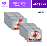 2 x Nescafe Creamy White Sugar Free 3-in-1 Coffee Twin Pack, 22.4g x 10