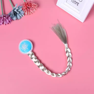 Halloween Frozen Elsa Anna White Wig Overhead Toddler Size One Fits Girls Braid Hairpin Polyester Ma