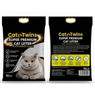 Cat Twins Super Premium Carbon Cat Litter 10L/7KG with Easy To Carry Handle - Super Odour Absorpent