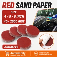 4' 5' 6' Inch Sanding Disc Abrasive Red Sandpaper Velcro Effect Mesh Grip Kertas Pasir Alat Ukiran K