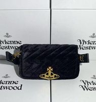 Vivienne Westwood 西太后 中號 黑色絲絨腋下包