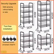 Multilayer Simple Storage Organizer Rack Bedroom Bathroom Kitchen Shelf Metal Rolling Trolley Cart S