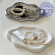 Creative White Silver Plate Decoration Ornament For Jewelry Storage Tray P8b2