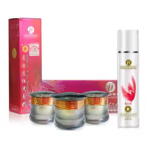 Original YiQi Gray Cap A B C Cream Beauty Whitening 2+1 Effective In 7 Days (Golden) Set Red In Mois