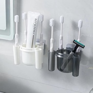 1pc Wall mounted toothbrush storage rack, bathroom multifunctional toothpaste toothbrush rack