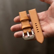 Tan leather watch strap, panerai pam style, brutal, vegetable tanned, full-grain