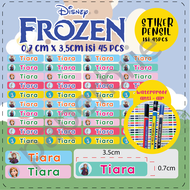 Sticker Label Nama Anak pen pensil crayon FROZEN lucu stiker anak olaf