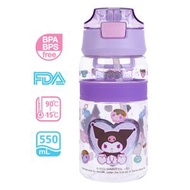 SANRIO - Kuromi 550ml BPA & BPS Free 膠水樽連飲管/水壺