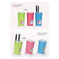 Elianware E-3001 Round 5 Slots / E-3002 Square Plastic 7 Slots Knife Block Holder Rack