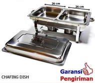 Wadah Saji Prasmanan Set Stainless Chafing Dish 12 Liter Pemanas Makanan