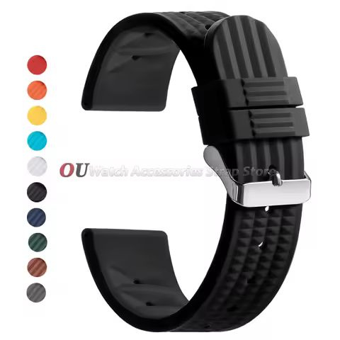 20mm 22mm Diver Silicone Strap for Seiko5 SKX007 Watchband Soft Rubber Waffle Strap Bracelet Univers
