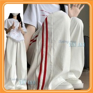 3-stripe SPORTS khaki pants with wide leg, straight form for men and women