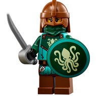 Original Lego Ideas Castle - Kraken Warrior with Sword & Shield (Female, Reddish Brown Helmet) 21358