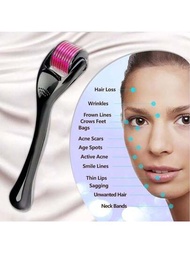 1入組女士專用微針治療滾輪，適用於皮膚，鬍鬚和頭髮1mm針長，臉部滾動工具540針用於面部，身體和頭髮生長緊緻工具，適用於美容沙龍/家庭使用